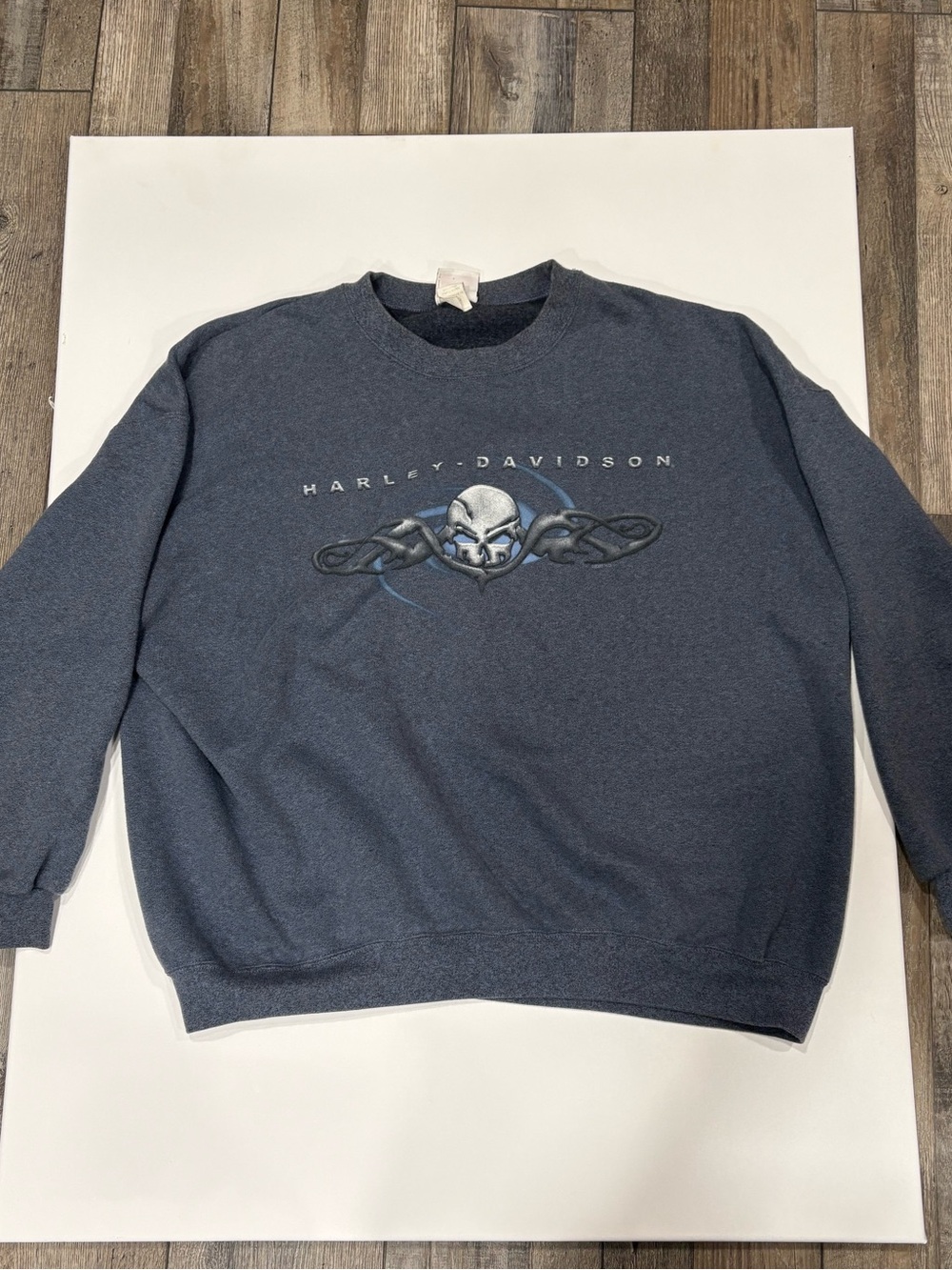 EUC Vintage Harley-Davidson 2XL Skull Flames Sweatshirt R.K. Stratman Biker 90s